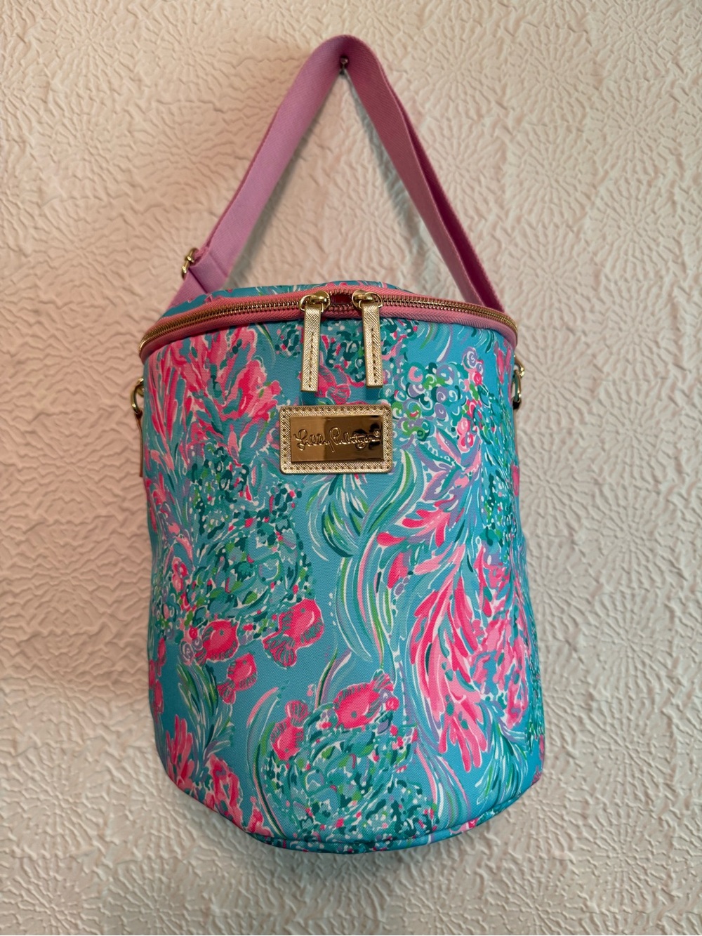 Lilly Pulitzer Almafi Blue Printed Insulated Cooler Pool Beach Tote